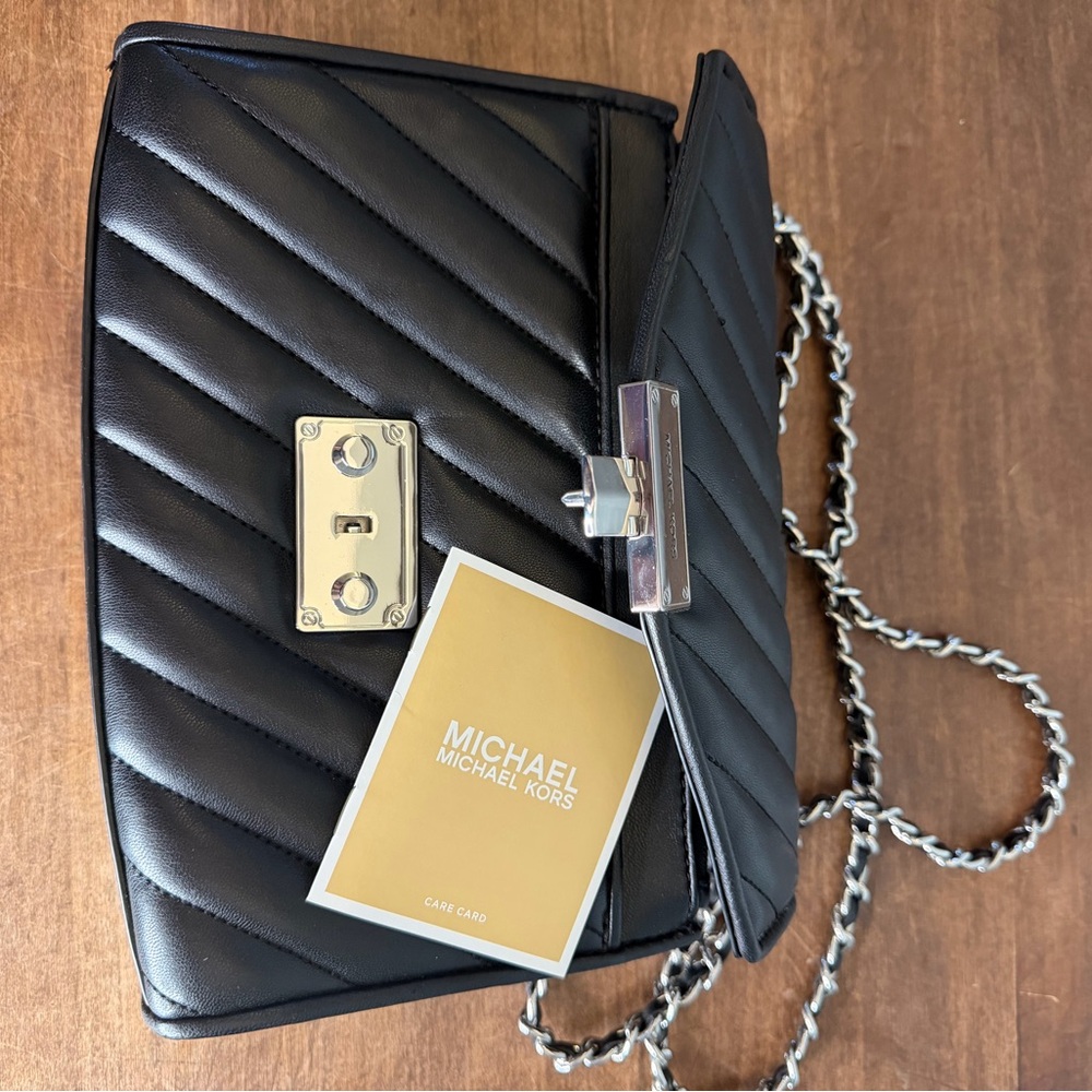 Michael Kors Black Quilted Crossbody Bag with Chain strap - Picture 11 of 11
